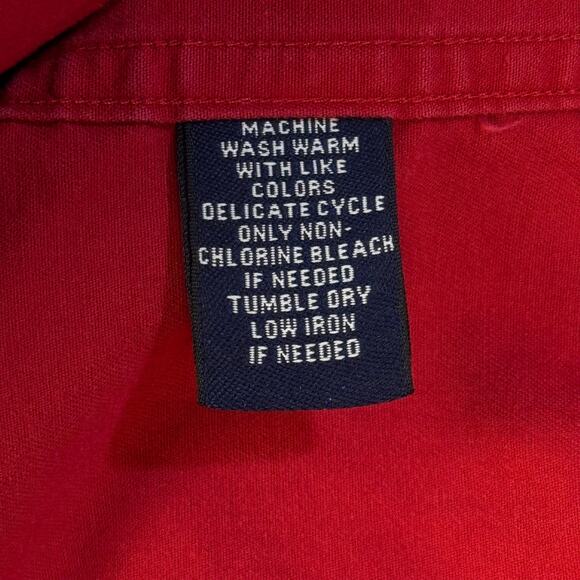 Roundtree And Yorke Outdoors Mens Large Red Cotton Button Down Shirt - Picture 12 of 12